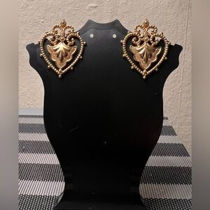 🎆 3 for $20 🎆   Gold Ornate Post Earrings – Baroque Heart Design